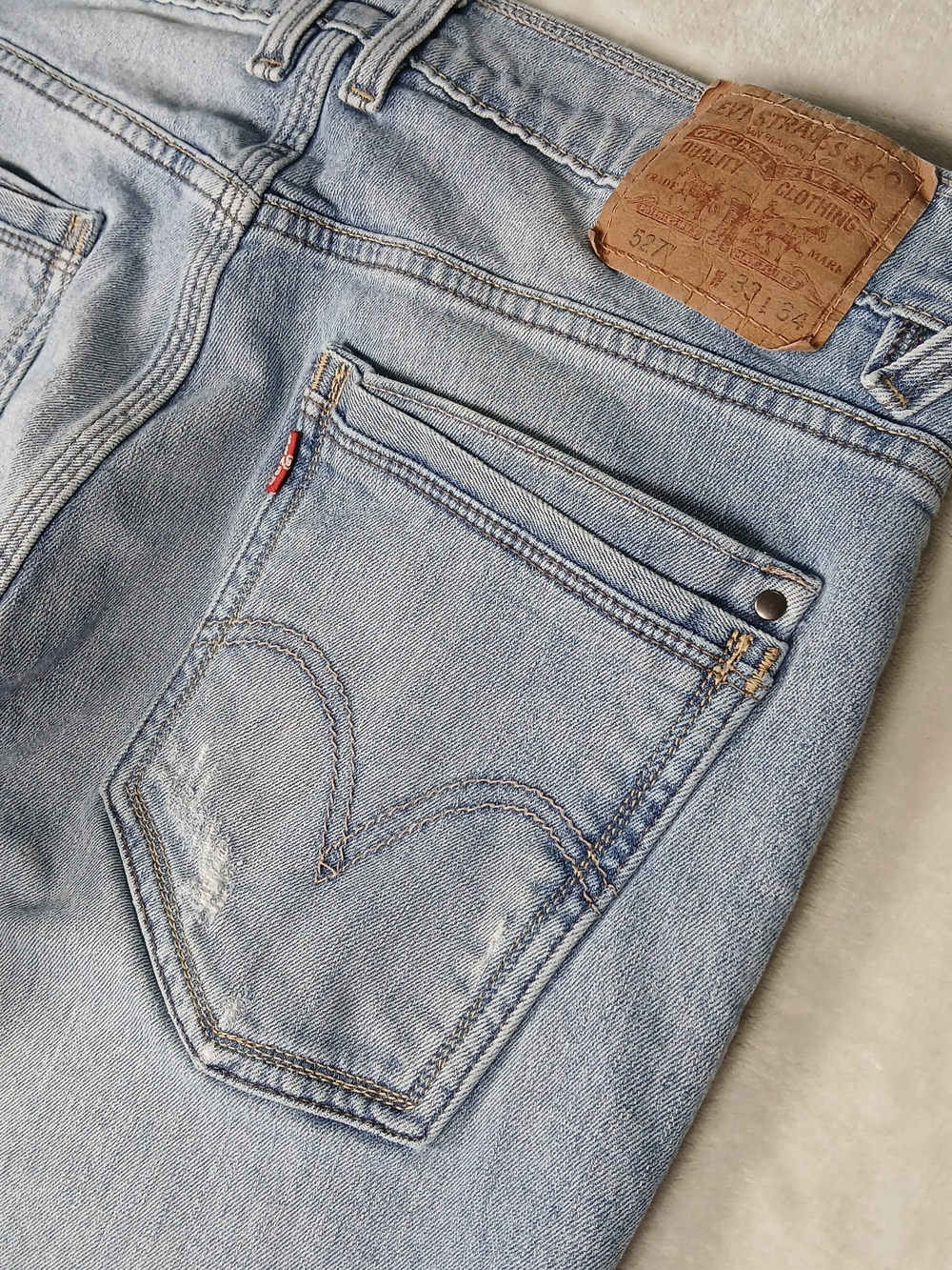 Levi's 527 Bootcut Jeans 33x34 Men's Light Wash Western Cowboy - Picture 15 of 15